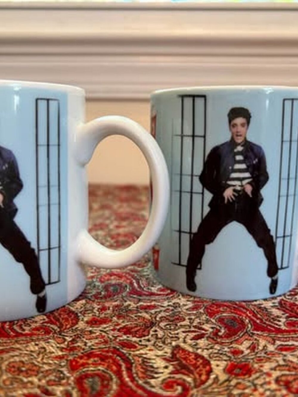 Set of 2 Elvis American Diner Jerusalem Mugs